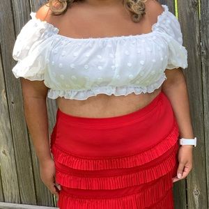 White plus size Crop top-Brand new